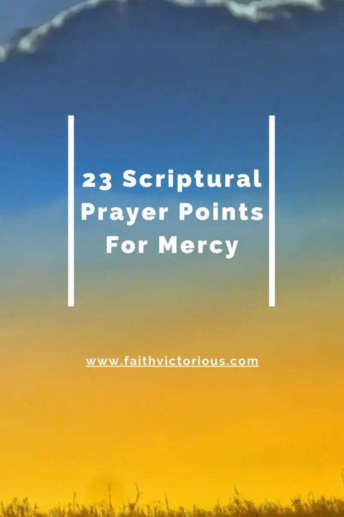 prayer points for mercy