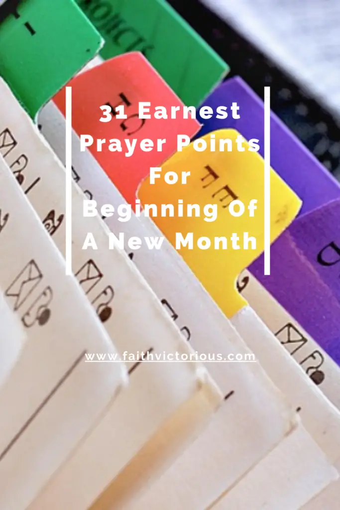 prayer points for beginning of a new month