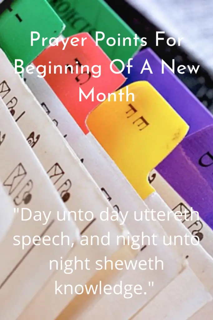 Prayer Points For Beginning Of A New Month