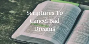 Scriptures to cancel bad dreams
