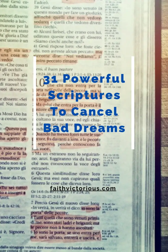 scriptures to cancel bad dreams