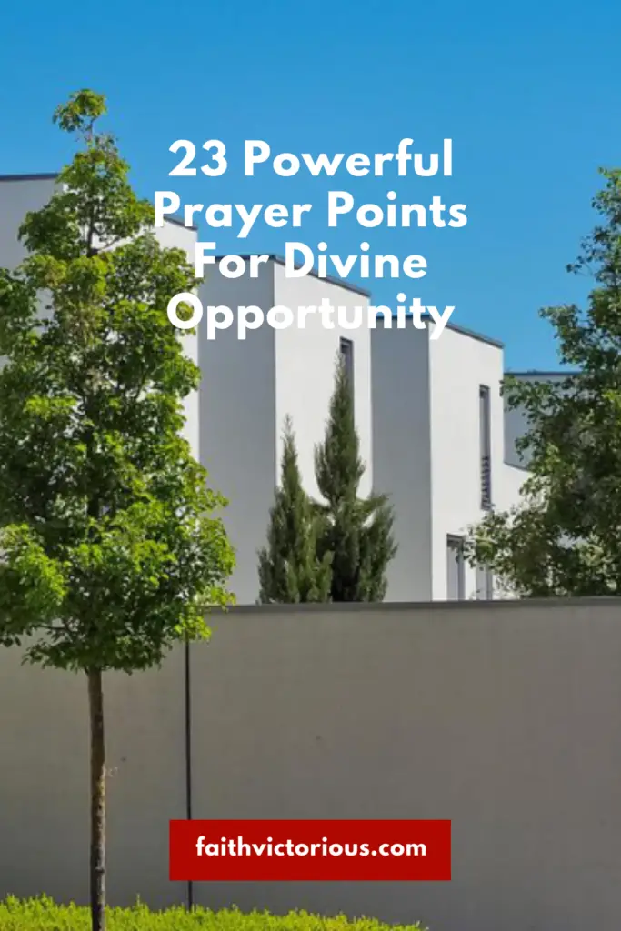 prayer points for divine opportunity