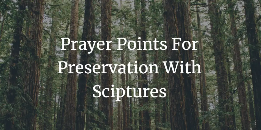 prayer points for preservation with scriptures