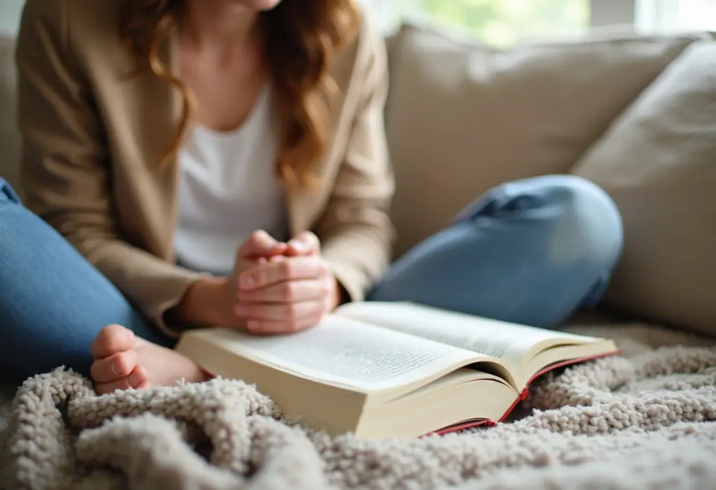 Praying to release stress with scripture and journaling
